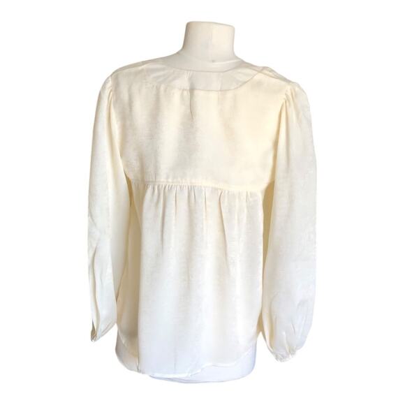 Band Of The Free NWT Cash VNeck Long Sleeve Billowing Sleeves Ivory Top Size XS - Picture 6 of 14